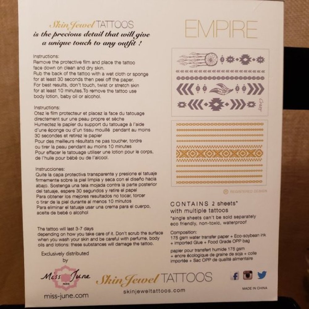 Skin Jewel Temporary Tattoos NEW - Picture 7 of 10